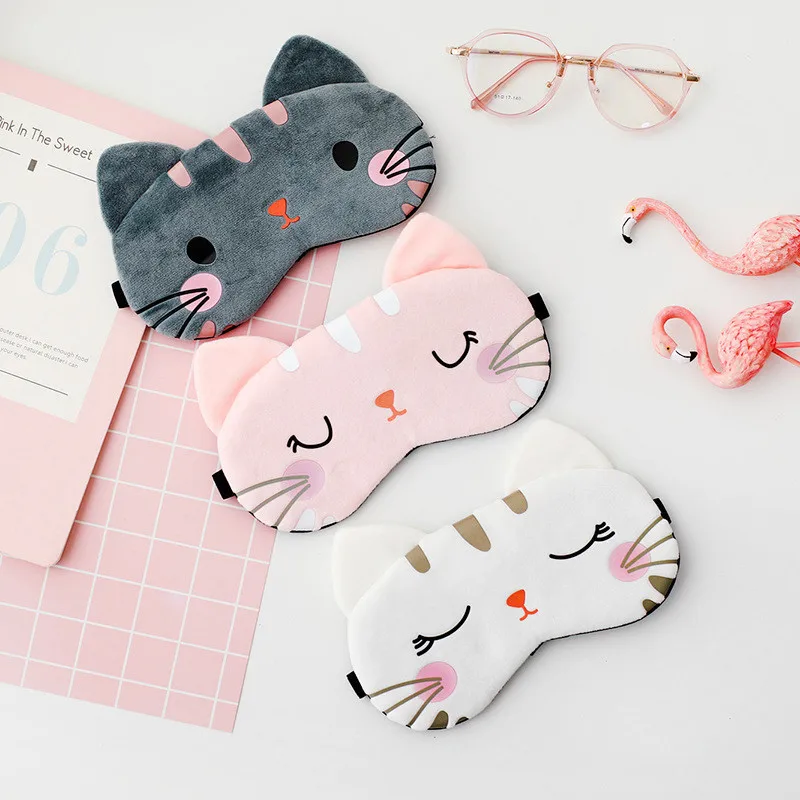 Маска для сна повязка на глаза хлопковая маска в виде кошачьего симпатичная