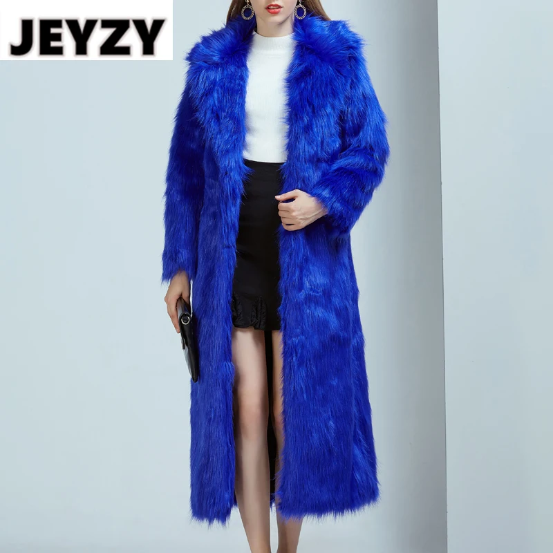 

Plus Size XXXL X-long Faux Fox Fur Overcoat Punk Street Fashion Women Festival Dance Fake Fur Jacket Coat 2019 Winter Warm Coats