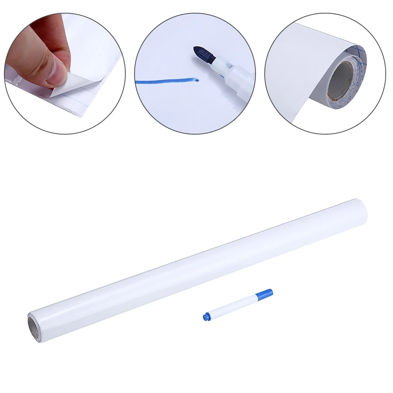 Blank Whiteboard Sticker Sheets White Board Marker Teaching Recording Presentation Supplies Dry Erasable Paper Plain With Pen