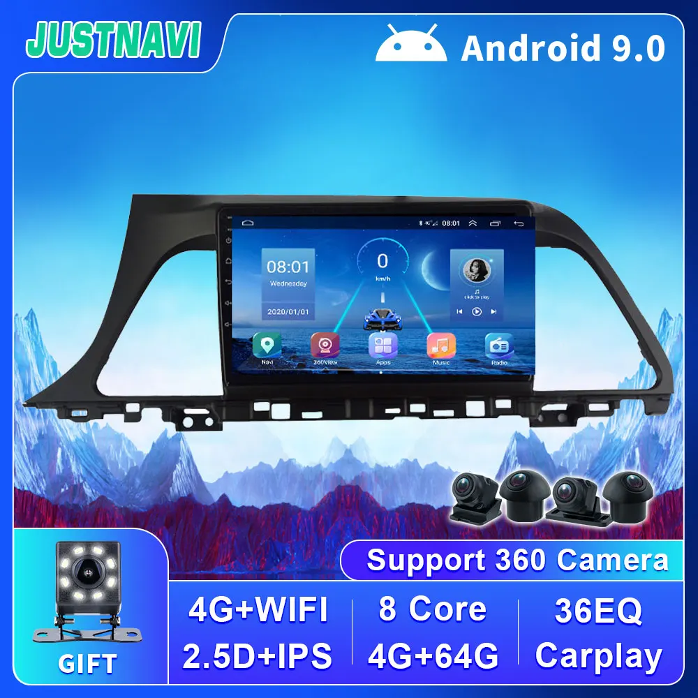 Мультимедийный видеопроигрыватель JUSTNAVI 9 дюймов Android 0 для Hyundai Sonata 2015 2016 2017 2018