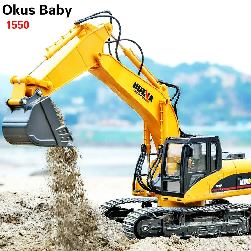 Игрушки 2020 15 каналов 2 4G 1/14 RC экскаватор зарядка автомобиль с батареей сплав RTR для