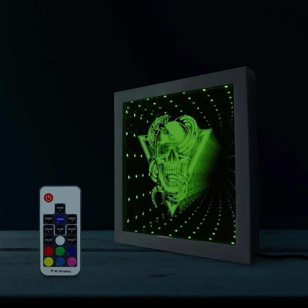 Анимированный неоновый светильник в виде черепа с погремушкой мезмирующая