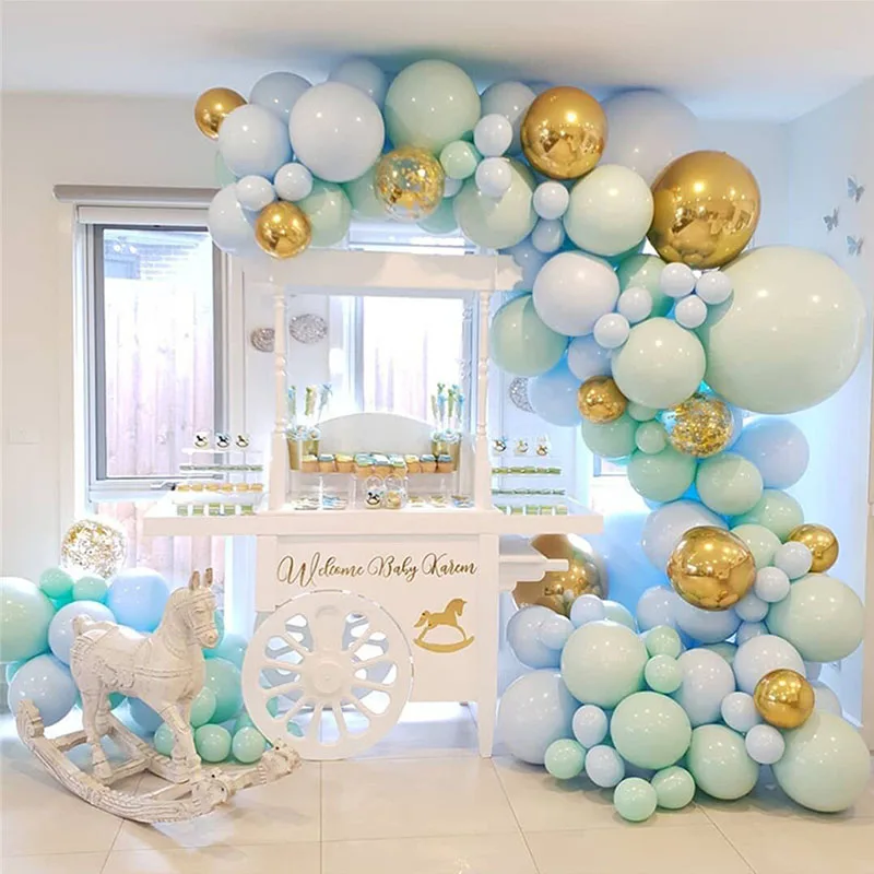 

84 шт./компл. Macaron Blue Pastel воздушные шары-гирлянды Конфетти День рождения Свадьба Детский праздник