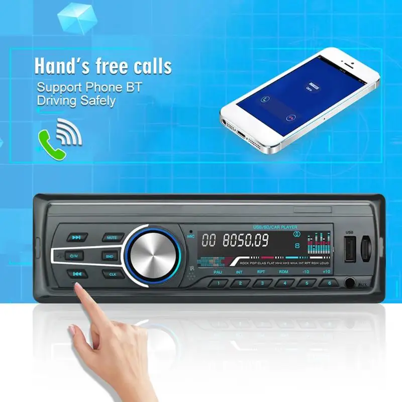 Авторадио 1 DIN Авторадио автомобильное аудио в тире стерео аудио USB FM радио Bluetooth Hands-free головное устройство MP3 музыкальный плеер