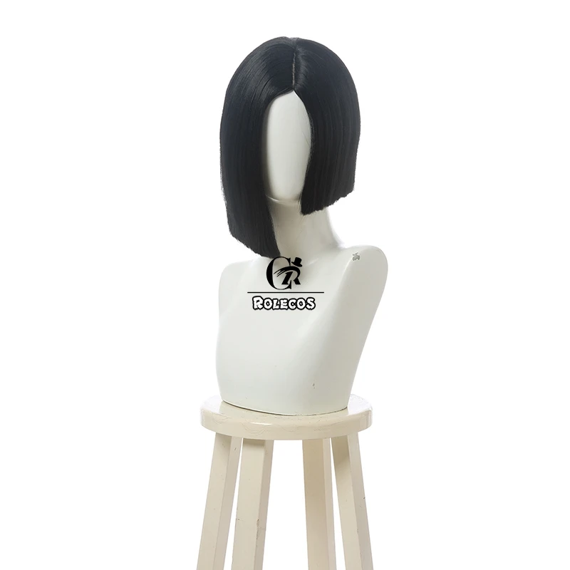 Женский парик для косплея ROLECOS черные синтетические короткие прямые волосы 32 см