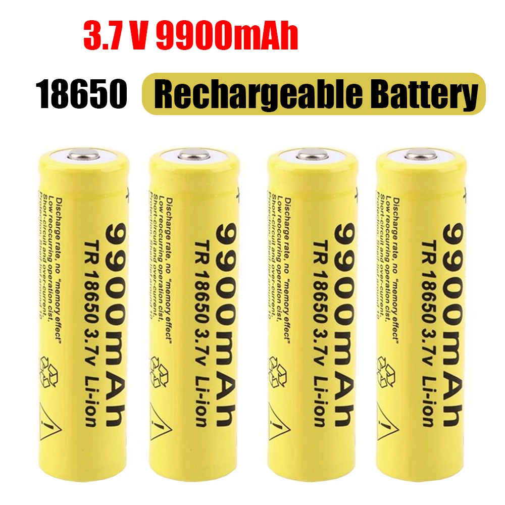 

2/4/8 шт. 18650 Батарея 3,7 V 9900 мА/ч, Перезаряжаемые батареи высокого Ёмкость Li-Ion Батарея для фонарик Фонарь налобный фонарь