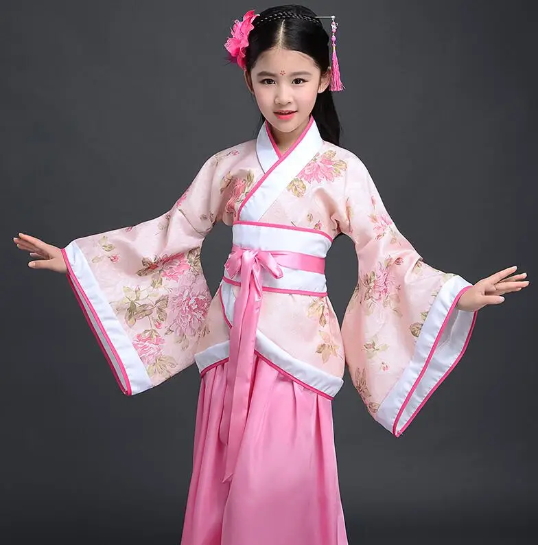 Hanfu древний китайский традиционный костюм для девочек сценическое платье танцев