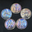 19x19 мм DIY аура Ангел кварц бирюза Радуга Титан Кварц Луна богиня лицо кабошон кабина бусина (4 шт.)