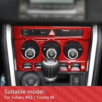 car styling carbon fiber interior cd air conditioning knob panel cover trim for subaru brz toyota 86 2012 2021 accessories
