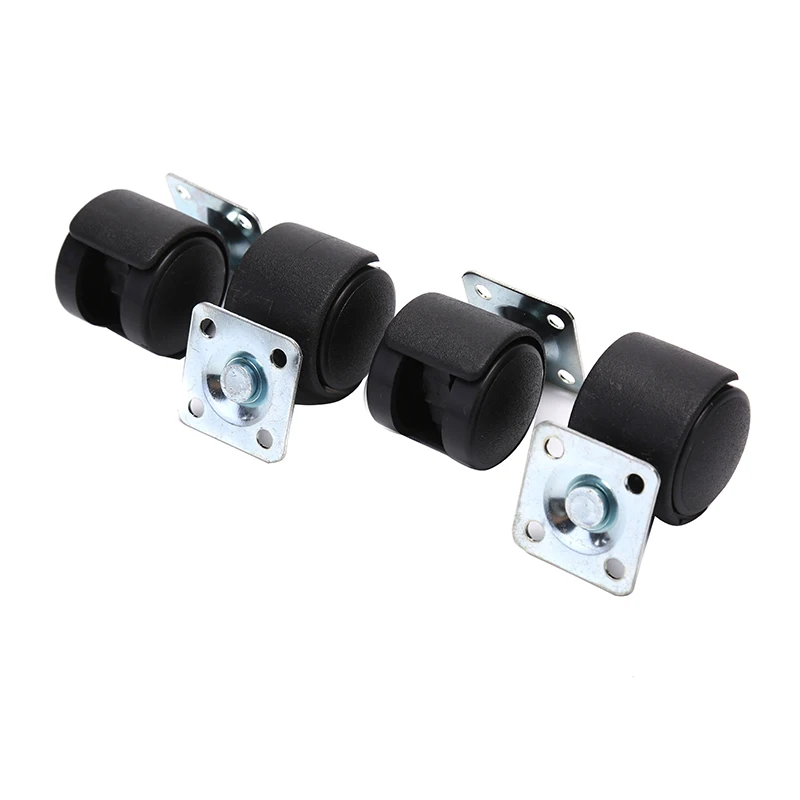 Черный ролик с поворотной пластиной 30 мм пластиковые колесики для стула сменные