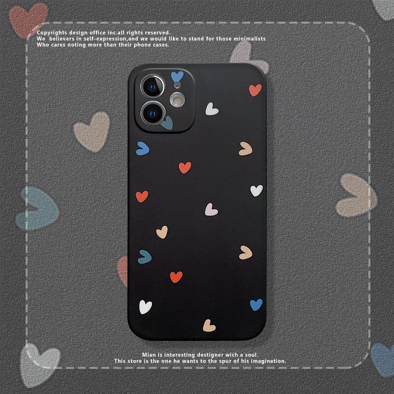 

LLTCT Cute Heart Love IMD Soft Back Cover For iPhone 12 Pro 12 Mini X Xs Max Xr 7 8 Plus SE 2020 11 Pro Max Phone Case Funda