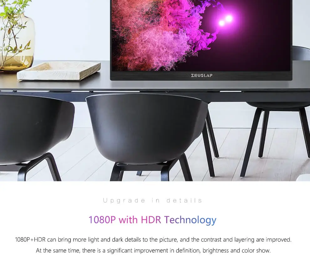 13," 15,6" 1080P HDR портативный монитор HDMI USB C Дисплей для ПК, ноутбука, телефона, PS4, переключатель, xbox HD ips экран игровой монитор