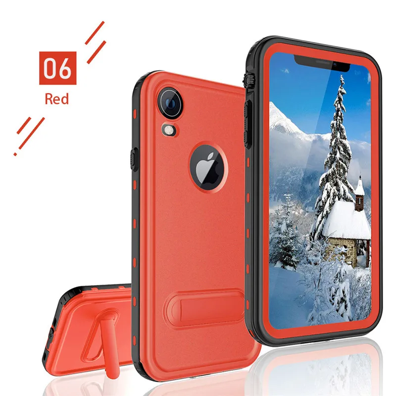 Red SHELLBOX телефон водонепроницаемый чехол для iPhone XR X XS Max чехол TPU Силиконовый чехол для iPhone 7 8 Водонепроницаемый Чехол - Цвет: Red
