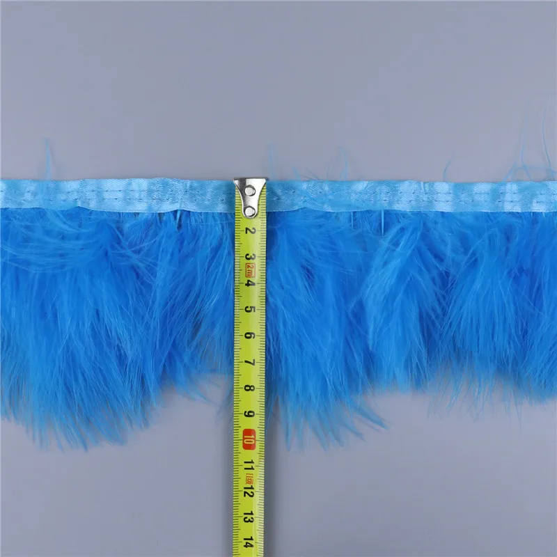 

Real Turkey Feather Trims Marabou Feather Ribbon Width 8-10 CM Dyed Colorful for Wedding Carnival Clothing Decoration Accessory