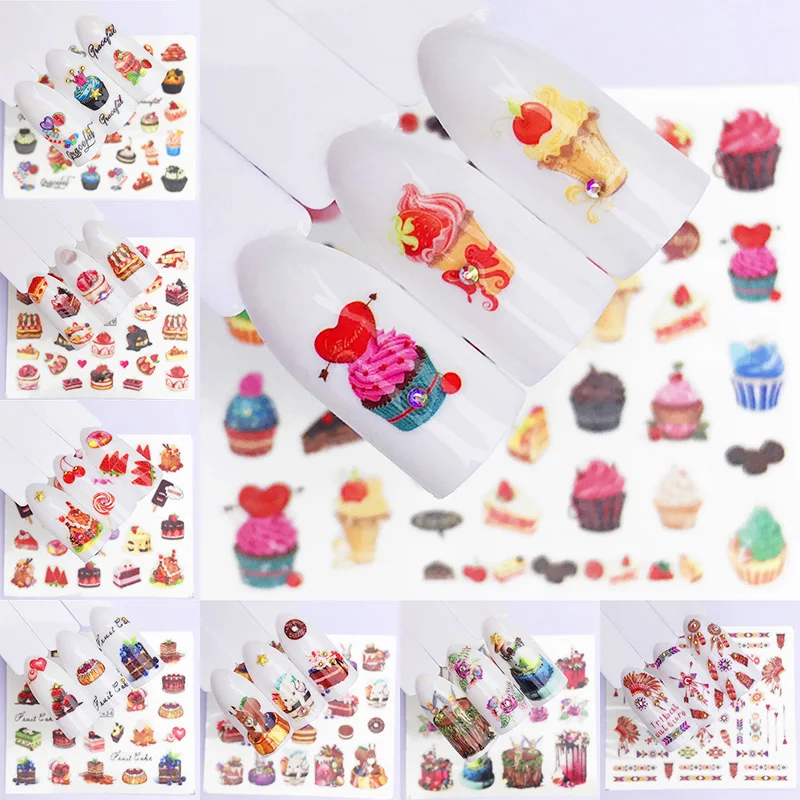 1 шт. десерт Цветущий с изображением цветов переводные наклейки вкусный торт