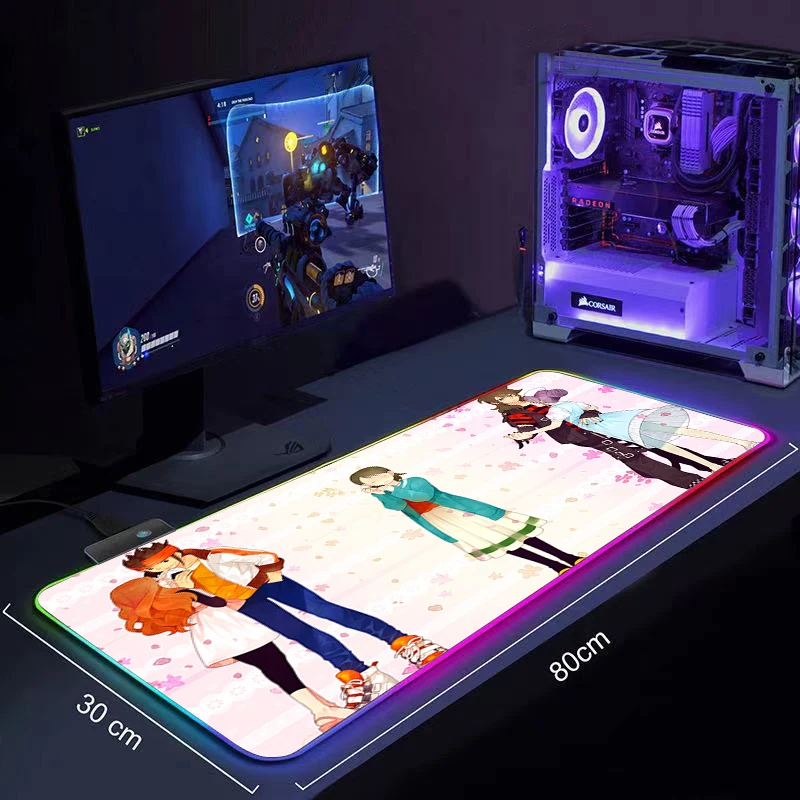 

Inazuma Eleven Cool Mouse Pad Large Anime Mousepad RGB Computer Mouse Pad Gamer Mause Pad LED Backlit Mat Keyboard Desk Mat
