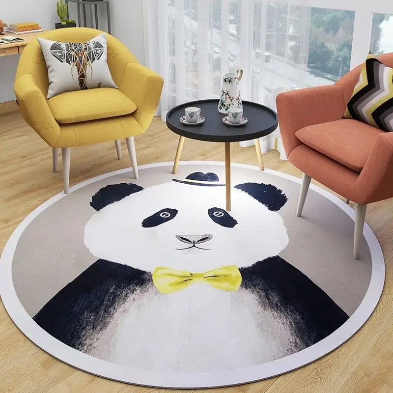 Декоративный Круглый ковер для гостиной коврик с мультяшным принтом животных