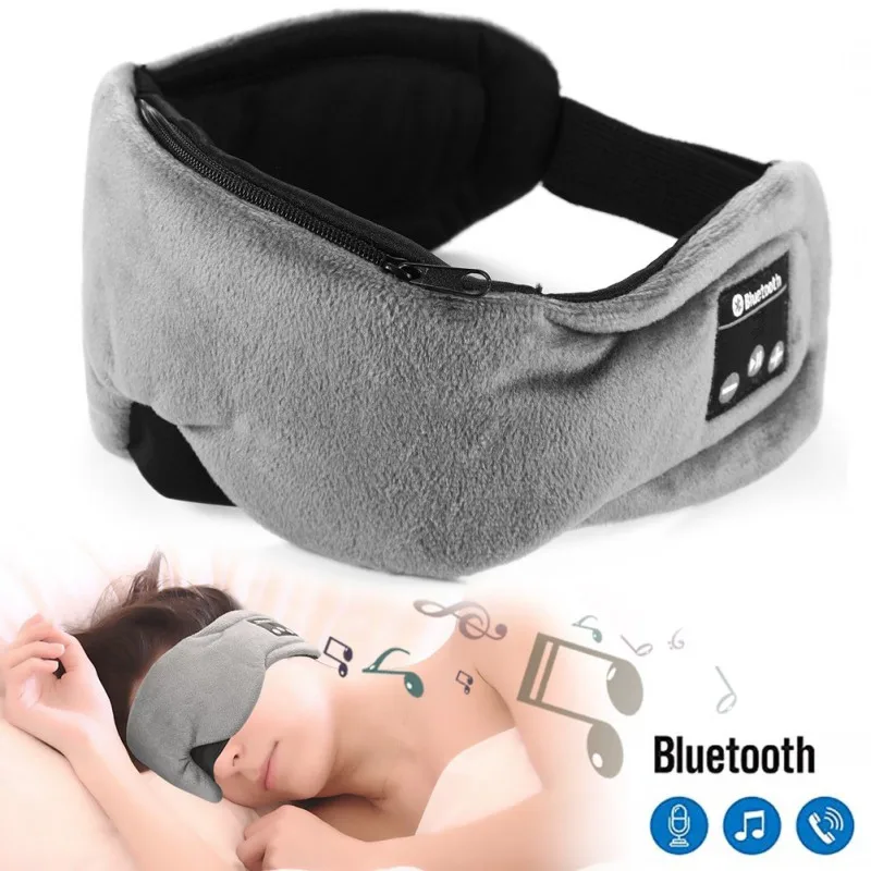 2019 HiFi Wireless Stereo Bluetooth Earphone Sleep Mask 5.0 Soft Earphones Support Handsfree Sleeping Eye | Электроника
