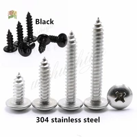 5025pcs m3 m4 m5l steel with black phillips truss head self tapping screws stainless steel large flat head self tapping screw