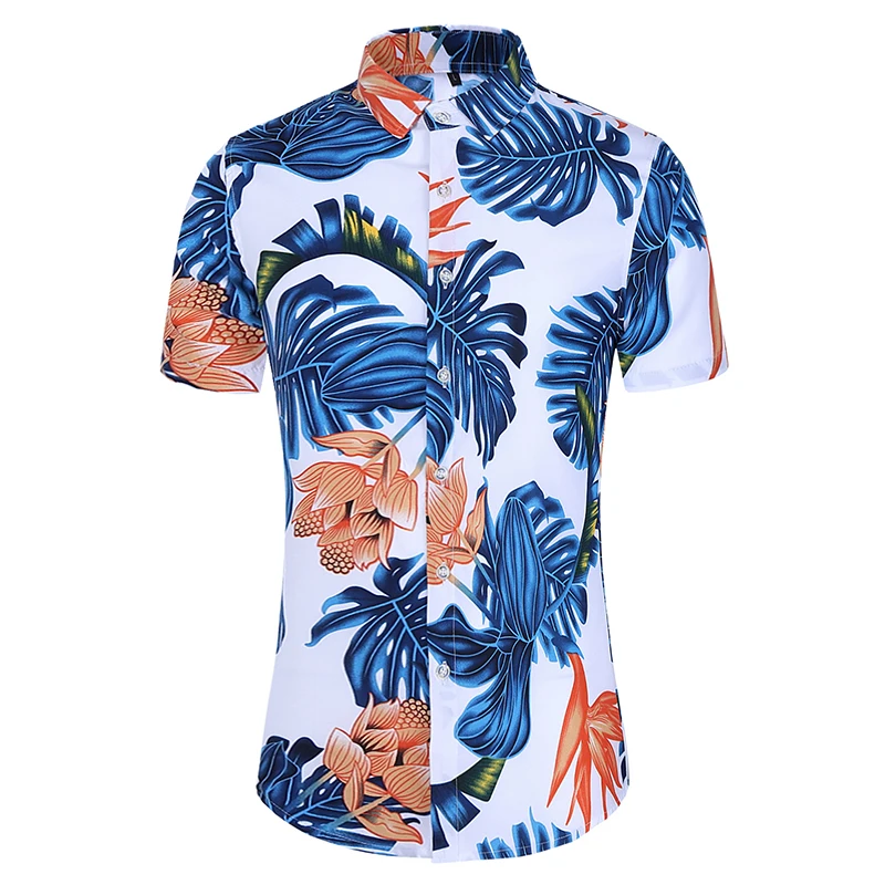 2020 new spring and summer plus size shirt short sleeve flower men's Fashion Loose Short Sleeve Shirts Mens 6XL 7XL | Мужская одежда