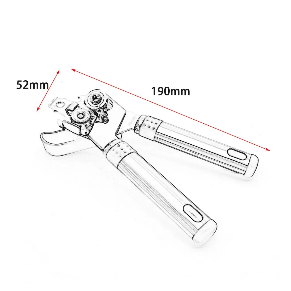 

Multi-functional Stainless Steel Can Lid Opener Practical Bottle Jar Lid Remover Durable Manual Kitchen Tool