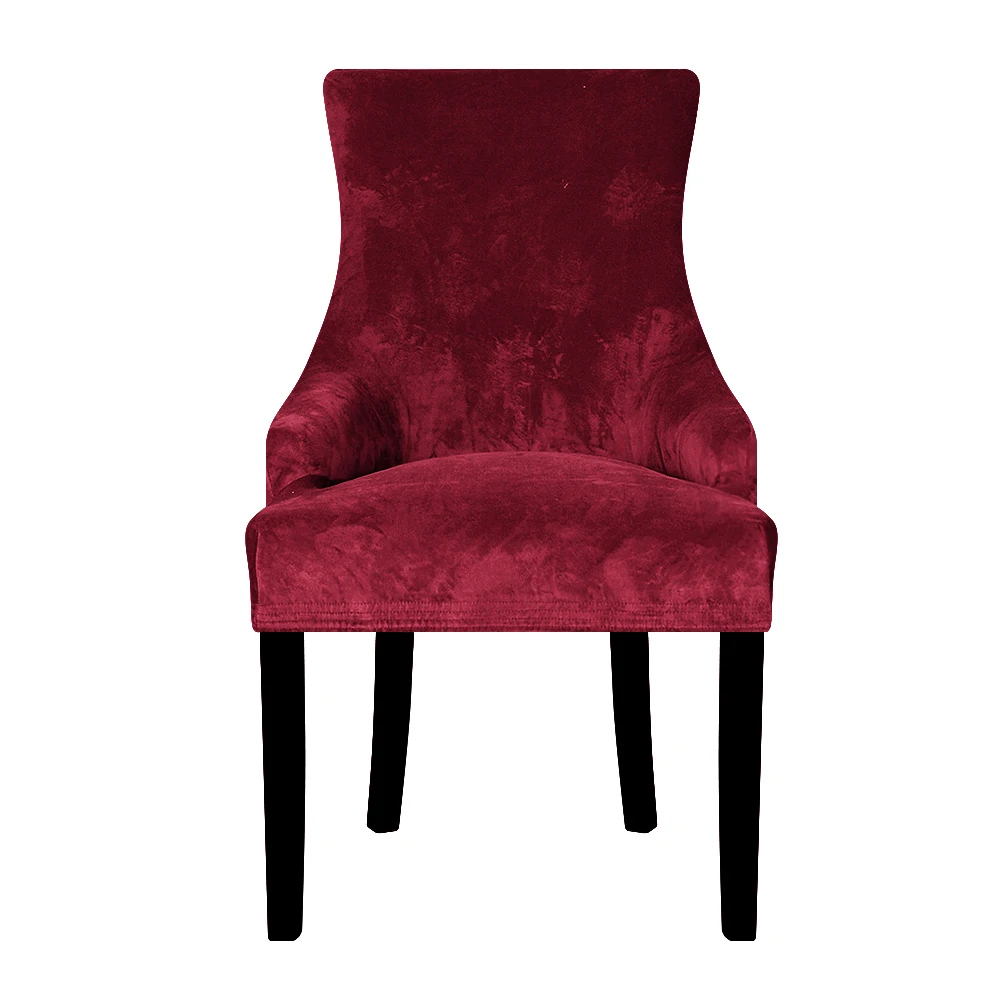 

Velvet Fabric European Style Chair Cover Sloping Arm Big Size Wing Back King Back Chair Covers Seat Covers Washable Removable