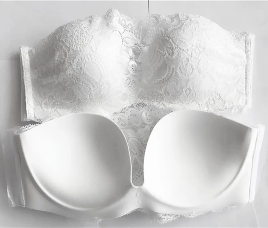 Strapless Invisible Bra Sexy Seamless Push Up Silicone Bras For Women White Sexy Lingerie Lace Stick on  Bralette