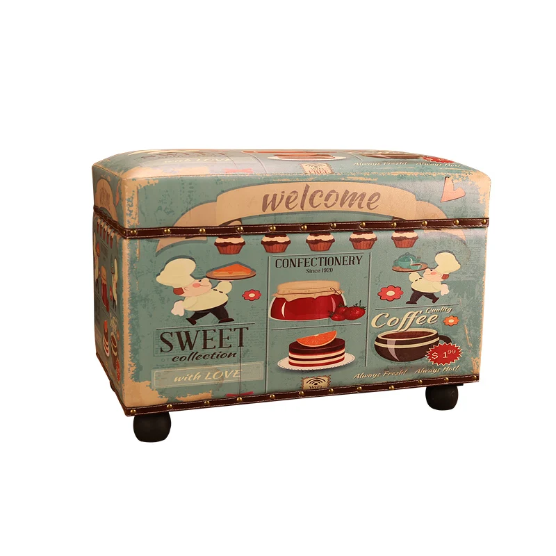 Американский ретро стул для хранения может сидеть взрослых простой современный