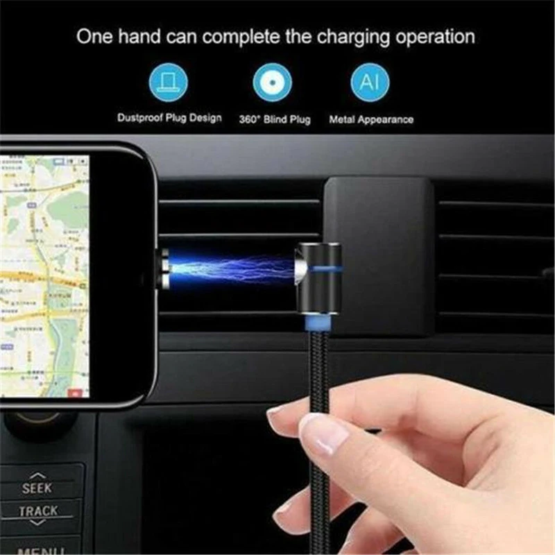 UGI 360 ° Магнитный адаптер светодиодный Micro USB C type зарядный кабель для HUAWEI samsung S8 S9 S10