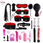 Секс-леди, экзотические аксессуары, плюшевый сексуальный набор для бондажа, сексуальные наручники для секса, БДСМ-игрушки, кнут, кляп, хвост, женский зажим для сосков, игрушки