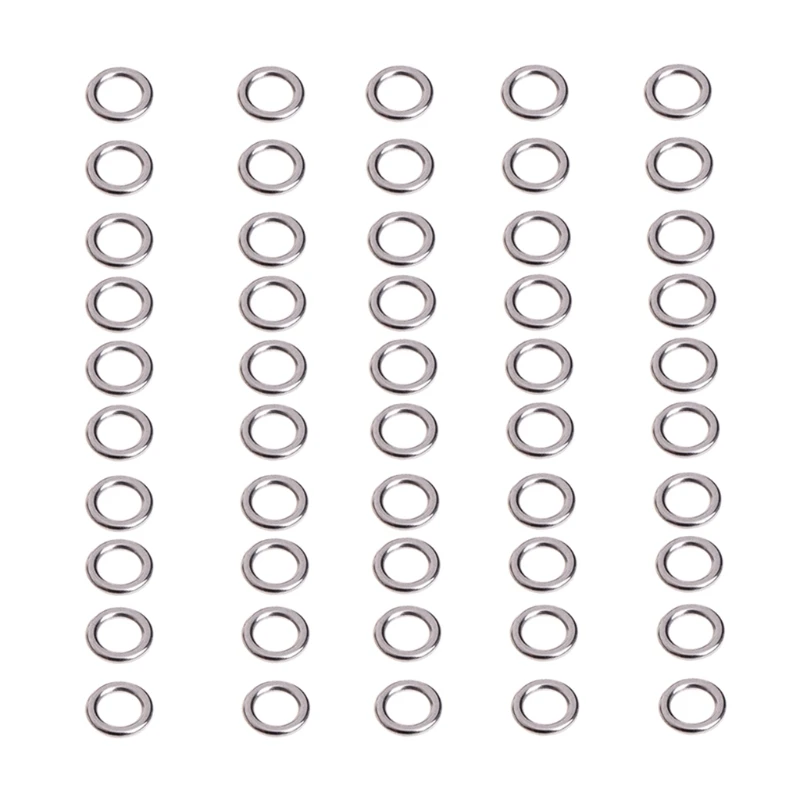 

50Pcs Fishing Solid Stainless Steel Snap Split Ring Lure Tackle Connector New