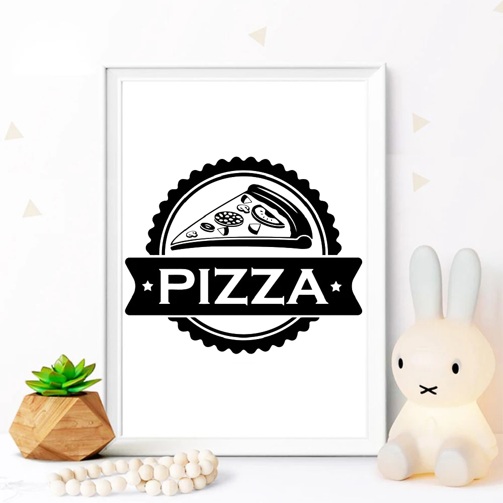 Pizza Food Lettering Quotes Removable Wall Stickers for Kitchen Background Home Decor Vinyl Decals Fast Pizzeria LW351 | Дом и сад