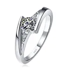 Милое женское маленькое кольцо с камнем циркония серебряного цвета, свадебная бижутерия, обручальные кольца для женщин, подарок на день Святого Валентина 2021