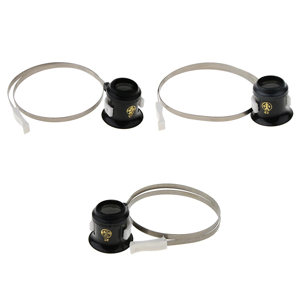 

Black 3X 4X 5X Jeweler Watchmaker Magnifier Magnifying Glass Loupe Glasses
