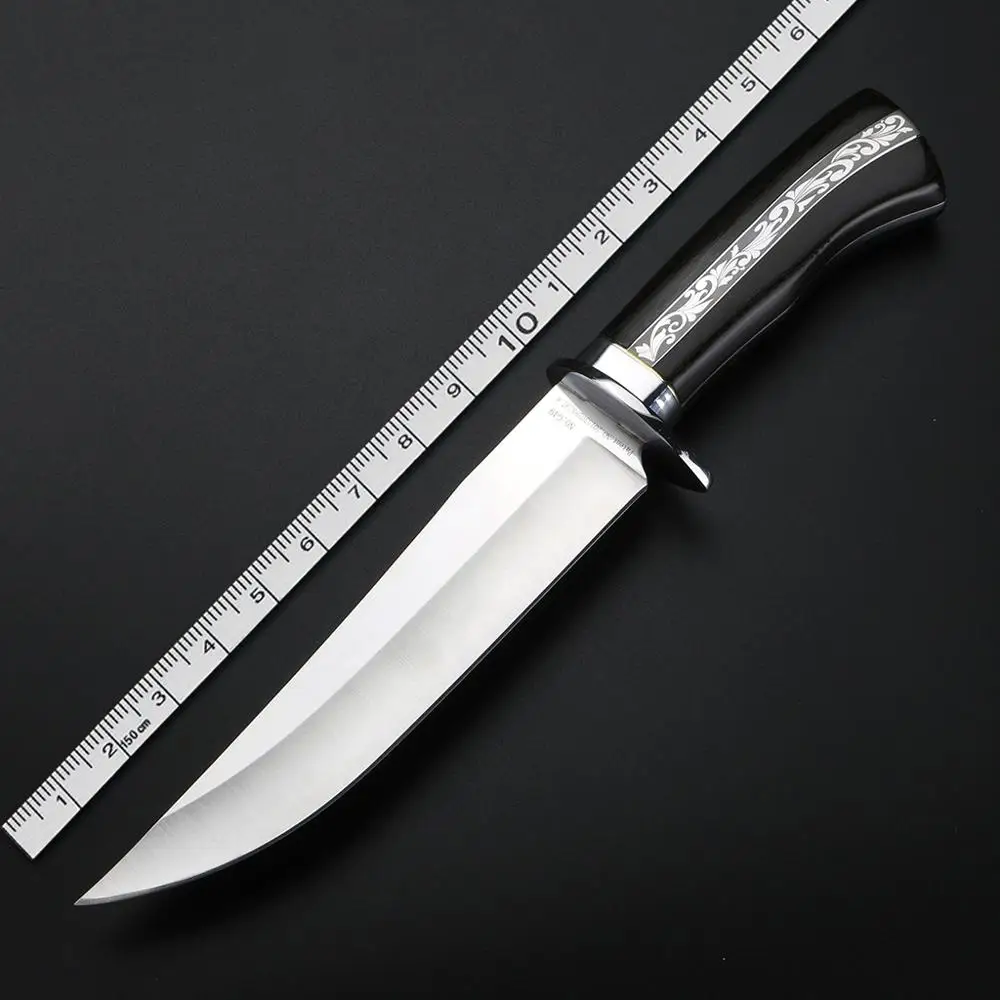 

Outdoor Survival Knife Fixed Blade Camping Hunting Knife Jungle Adventure Tool with Exquisite Wooden Handle Handmade Knives