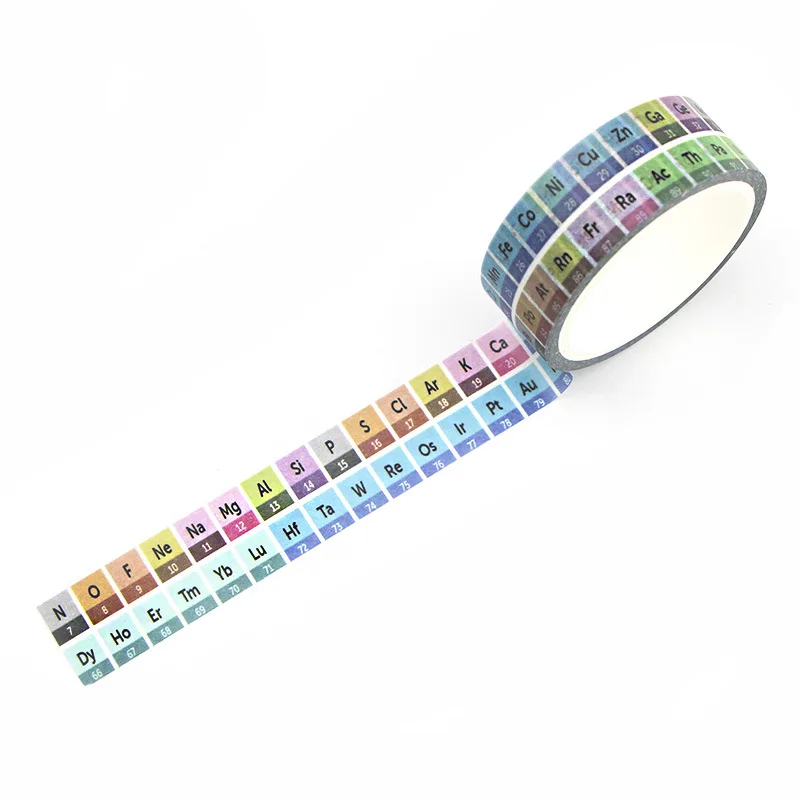 New Arrival Periodic Table of Elements Tape Japanese Paper Decorative Stationery Stickers Chemistry Set Office Supplier | Канцтовары для