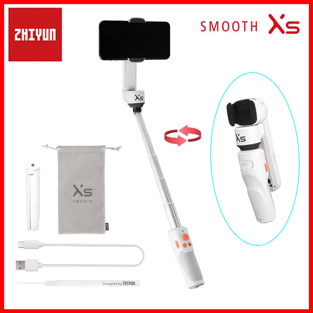 Zhiyun Smooth XS смартфон ручной карданный стабилизатор селфи палка дизайн слайд
