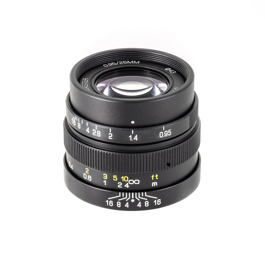 Объектив с диафрагмой Zhongyi Mitakon Speedmaster 25 мм f0.95 ручной фокус для камер Lumix Olympus Panasonic