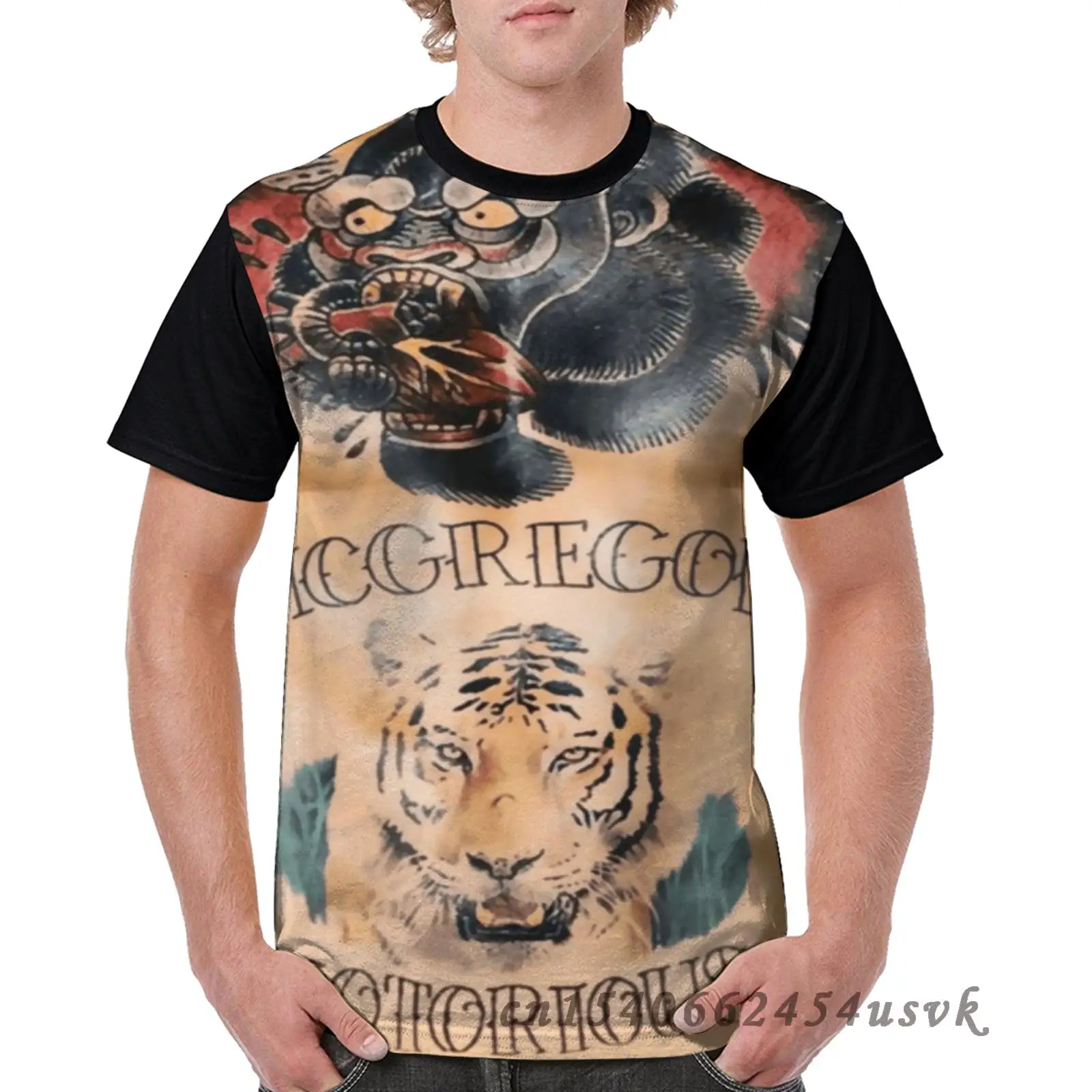 Футболка Мужская/женская с принтом татуировками на груди и футболка