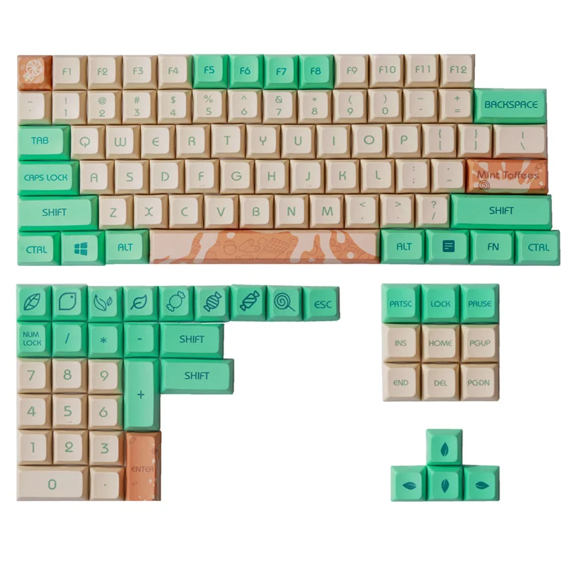 

Personality XDA Keycap 1 Set Mint Candy PBT Dye Subbed Keycaps For Mechanical Keyboard MX Switch For GH60/GK61/GK64/84/87/96