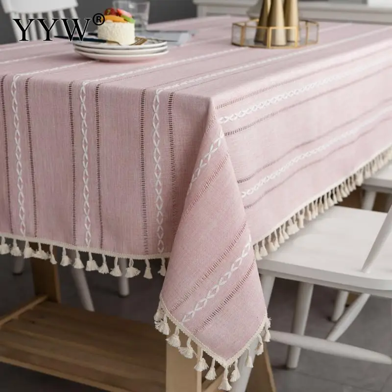 Скатерти розовые коврики прямоугольные скатерти из хлопчатобумажной ткани для