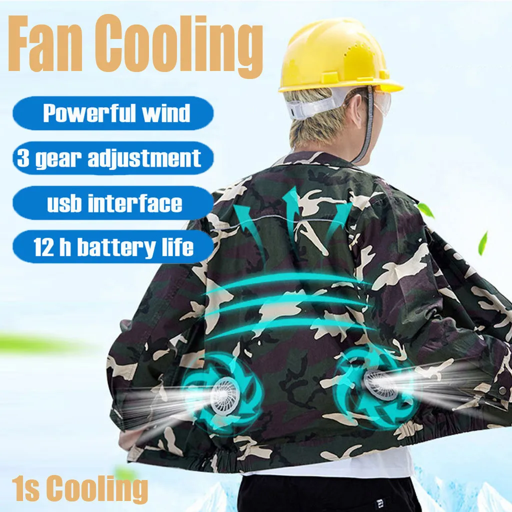 Summer Air Conditioning Service Intelligent Three-speed Cooling Clothe Set Usb Suit With Fan Uv Protection Wear | Спорт и