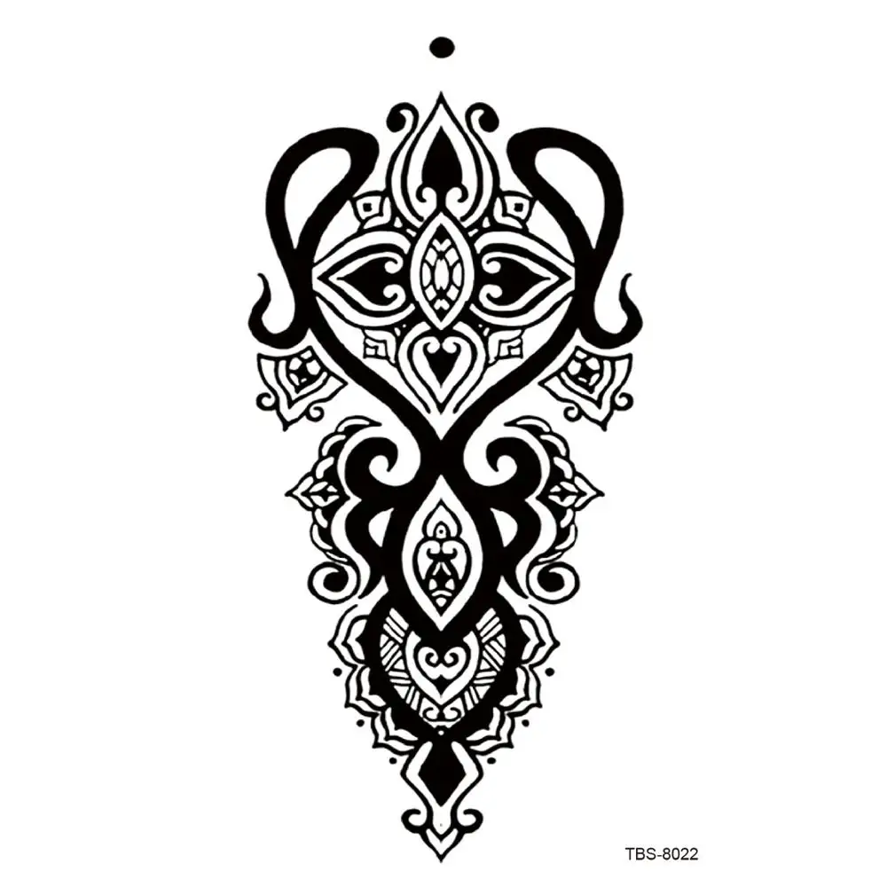 Black Tattoo Sticker Sexy Realistic Totem Symbol Flower Waterproof Geometric Decoration Female Girl Body Art Dropshipping | Красота и