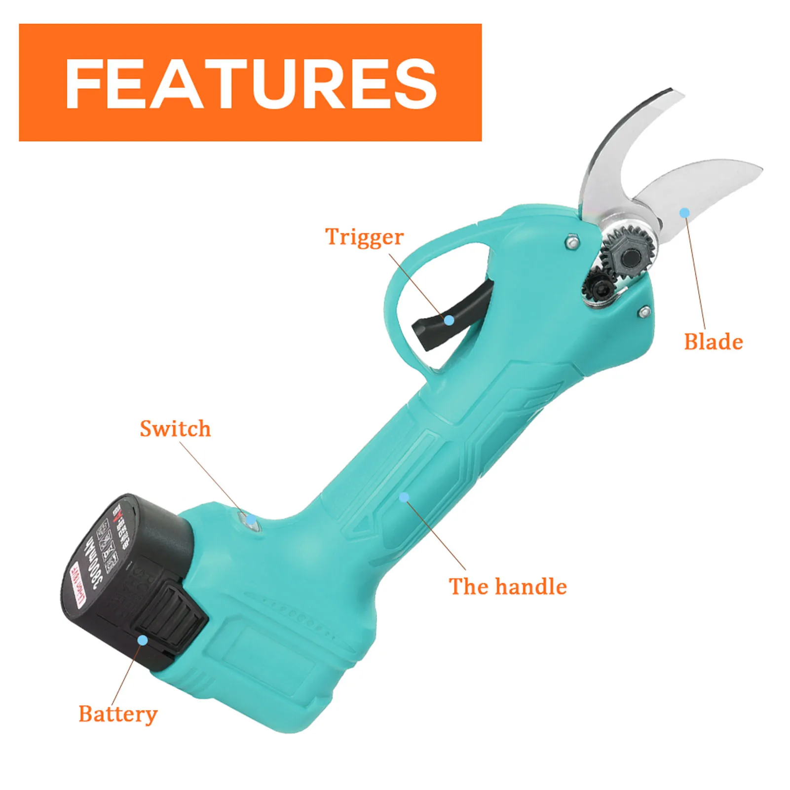 

16.8V 500W Cordless Pruner 25mm Electric Pruning Shears Efficient Fruit Tree Bonsai Pruning Branches Cutter Landscaping Tool