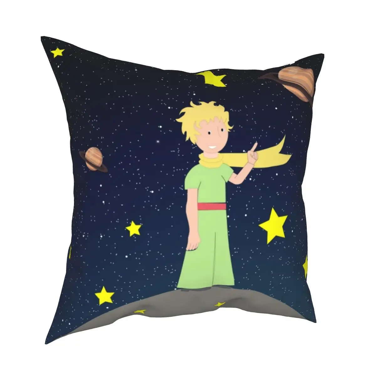 

The Little Prince Moon Pillowcase Cushion Cover Gift France Prince Fox Rose Stars Throw Pillow Case Cover Home 45*45cm