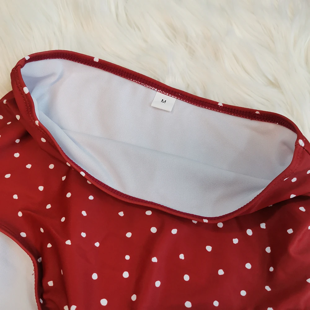 

Sexy Retro Dot Push Up Bikini 2020 Ladies High Waist Swimwear Women Swimsuit Female String Cropped Biquini Swim Bathing Suit
