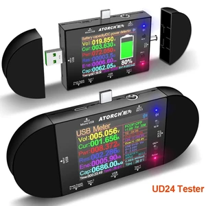 ud24 usb tester type c 2 4inch dc5 5 digital ammeter voltmeter power bank voltage detector volt pd trigger electric meter free global shipping