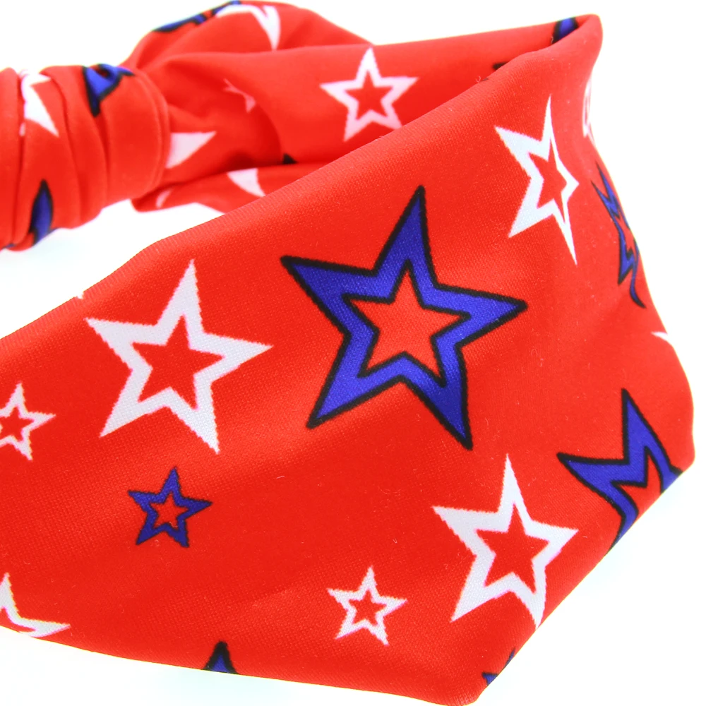 

Eur-American Flag Baby Headband Rabbit Ear Kids Hair Band National Day Baby Knot Bow Hair Accessories Independent Day
