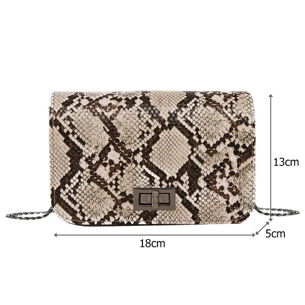 

2021 new fashion bag snake print shoulder bags simple chain crossbody bag for women spring summer woman trendy retro handbags pu