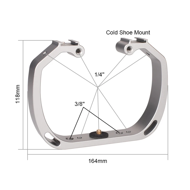 Двойная головка держатель холодного башмака кронштейн 1/4 &quot3/8&quot для GoPro 7 6 5 4 Yi 4K